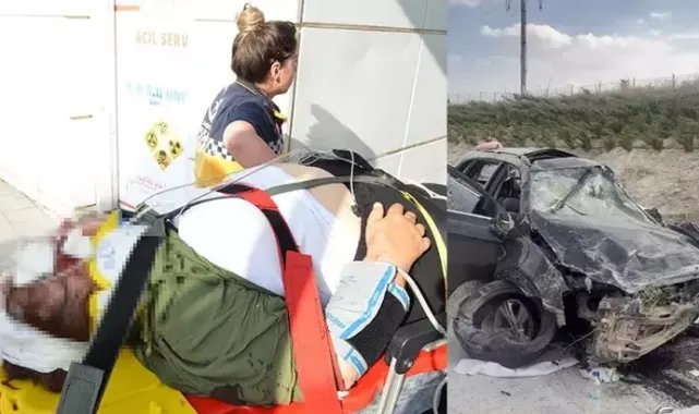 Aksaray'da otomobil, bariyerlere çarptı; kayınvalide öldü, eşi ile gelini yaralı
