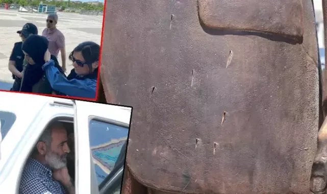 Atatürk Anıtı&#039;na baltalı saldırı sanığı dayı-yeğene 3&#039;er yıl kadar hapis istemi