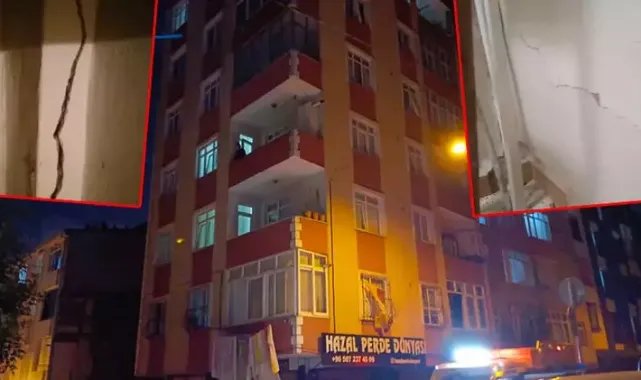 Esenler'de 6 katlı bina oluşan çatlaklar nedeniyle tahliye edildi