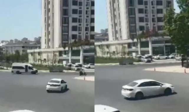 Esenyurt'ta cadde ortasında drift attı