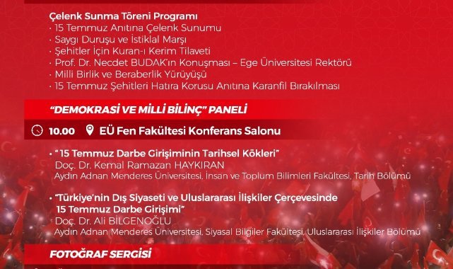 EÜ’de  15 Temmuz Demokrasi ve Millî Birlik Günü programı
