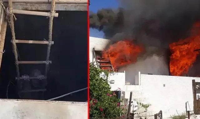 Evini ateşe verdi, jandarmayı görünce bahçesindeki su kuyusuna atlayıp bacağını kırdı