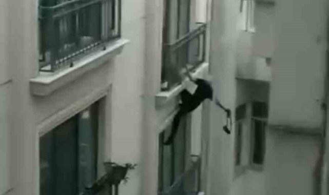 İstanbul’da “örümcek adam” gibi otele tırmanan hırsız