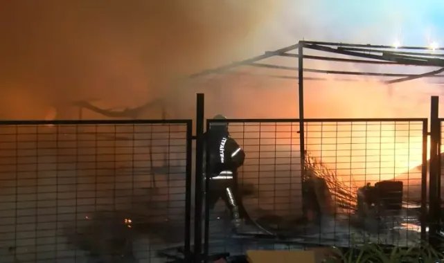 Sancaktepe’de ahır ve kümes alev alev yandı
