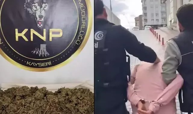 Trenle geldiği kentte 5 kilo uyuşturucu ile yakalandı