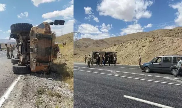 Van-Hakkari yolunda zırhlı araç devrildi: 6 asker hafif yaralı