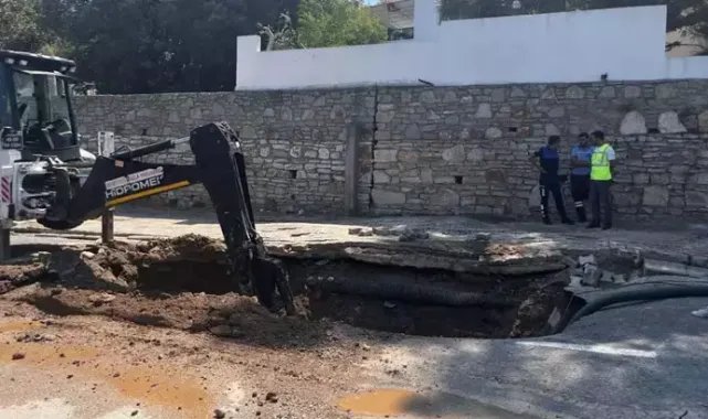 Bodrum'da bir gün arayla ana su isale hattında 2’nci patlama