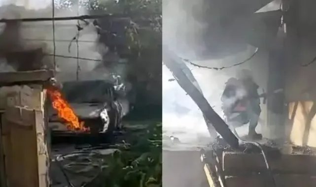 Evini ve aracını yakıp, intihara kalkıştı