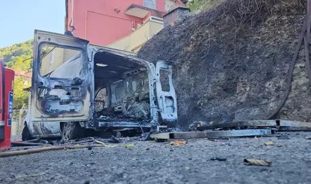 Hayvan toplama aracında çıkan yangın, ormana sıçradı