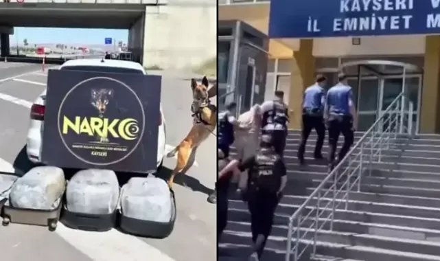 Kayseri'de 41 kilo uyuşturucu ele geçirildi; 2 gözaltı