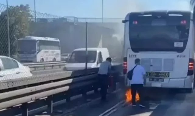 Küçükçekmece'de metrobüste yangın