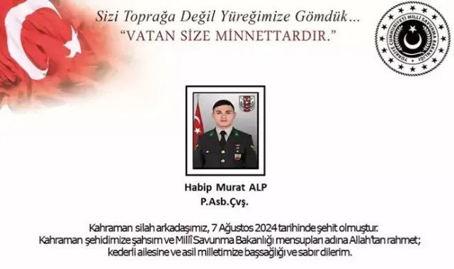 MSB: Pençe- Kilit bölgesinde 1 asker şehit oldu