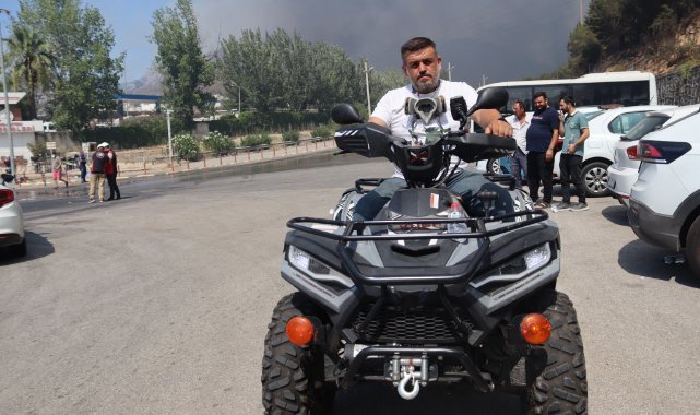 Orman yangını ekiplerine ATV ile yardım götürdü