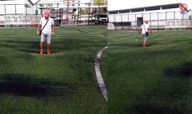 Şiddetli yağış halı sahayı kabarttı