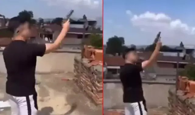 14 yaşındaki çocuk balkondan havaya tabancayla peş peşe ateş açtı