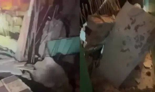 Fatih'te temel kazısı sırasında 4 katlı apartmanın duvarı yıkıldı; bitişiğindeki bina yan yattı