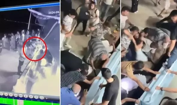 İskele ile gemi arasındaki boşluktan denize düşen çocuğu babası ve çevredekiler kurtardı