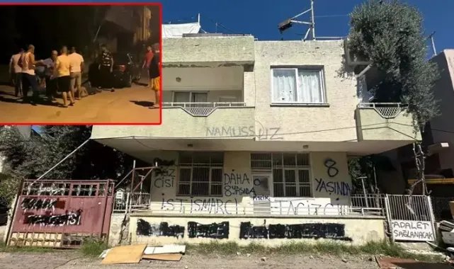İstismar şüphelisinin evini taşlayıp, duvarlarına sprey boyayla yazı yazdılar