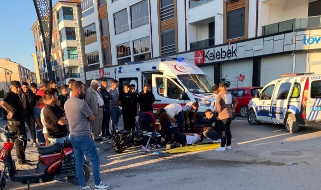 Motosikletli çocuk kamyonetle çarpıştı