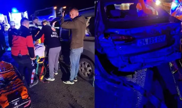 Anadolu Otoyolu'nda 3 araç birbirine girdi; 2 yaralı
