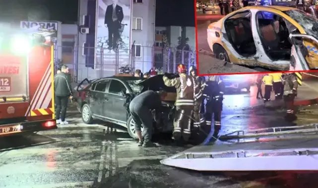 Başakşehir'de kırmızı ışıkta geçen taksi otomobil ile çarpıştı: 10 yaralı