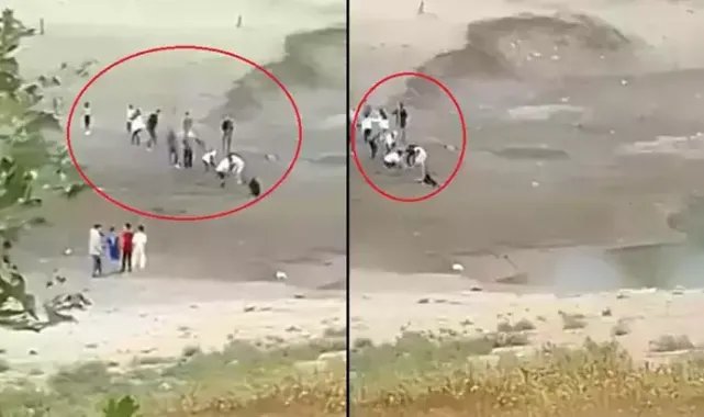 Bataklığa saplanan 3 çocuk, insan zinciri ile kurtarıldı
