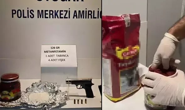 Bayrampaşa'daki 15 Temmuz Demokrasi Otogarı'nda salça kutusundan uyuşturucu çay paketinden silah çıktı