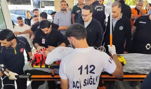 Bıçağın üzerine düşen Kerem bebek, ambulans helikopterle sevk edildi