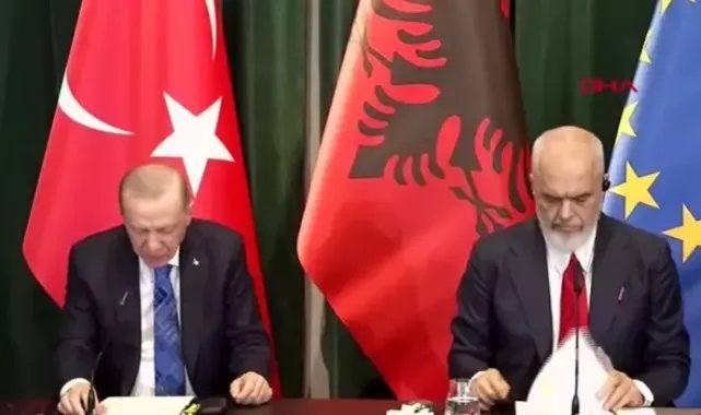 Cumhurbaşkanı Erdoğan ile Arnavutluk Başbakanı Rama ortak basın açıklaması yaptı