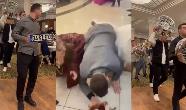 Düğünde çiçek kapma yarışına giren erkekler gelini yere düşürdü
