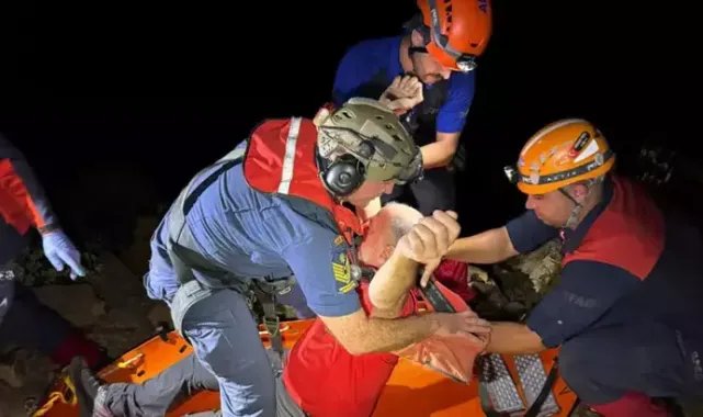 Yürüyüş parkurunda rahatsızlanan vatandaşa helikopterli müdahale