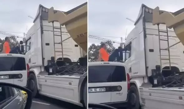 Zeytinburnu'nda cama tekme atıp, şoföre hakaretler yağdırdı