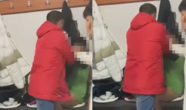 Antrenörden futbolcusuna küfür ve şiddet: O anlar kamerada