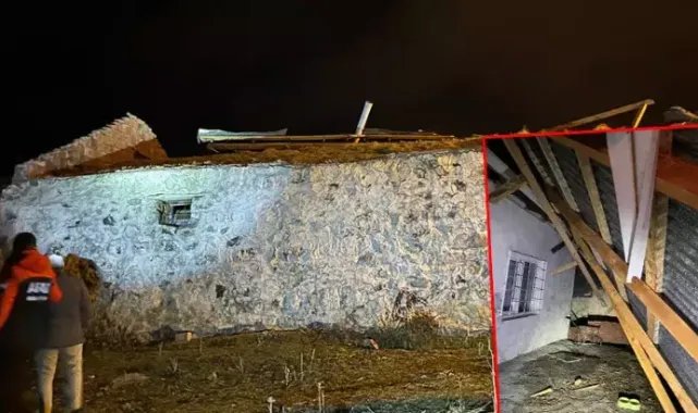 Ardahan’da şiddetli rüzgar; 5 ev ve ahırın çatısı uçtu