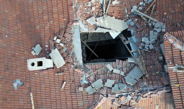 Çorum'daki patlamada şoke eden görüntü: Çatı bile delinmiş
