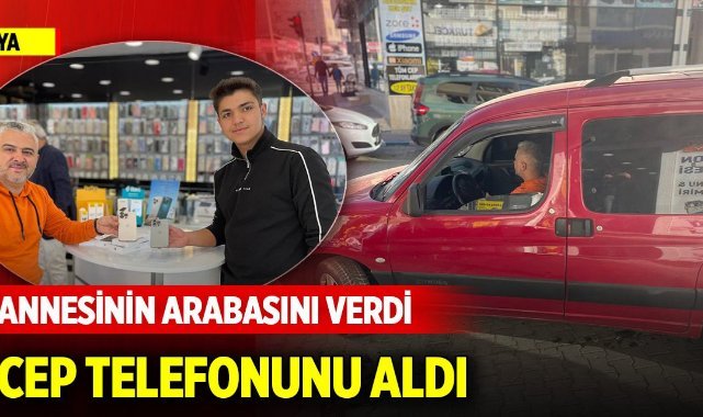 Hafif ticari aracı takas yoluyla satıp, 2 cep telefonu aldı