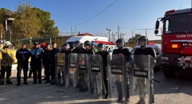 Ödemiş M Tipi Kapalı Cezaevi'nde "İsyan ve Yangın Tatbikatı" düzenlendi
