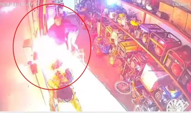 Sobaya dökülen tiner parlayınca yangın çıktı