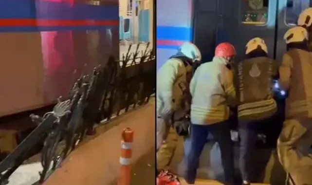 Sultangazi'de tramvayın altında kalan motosikletli kurtarıldı