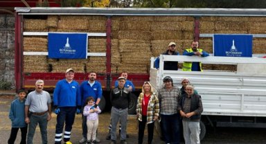 Yangın mağduru çiftçilere 225 ton yem desteği