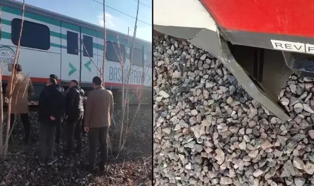 Ankara'da yolcu treni, raylara düşen kayaya çarptı; 1 yaralı