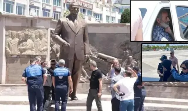 Atatürk Anıtı'na baltayla saldıran dayı ile yeğenin hapis cezası onandı