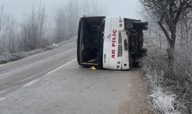 Bolu’da Akpiliç’in işçi servisi devrildi: 9 yaralı