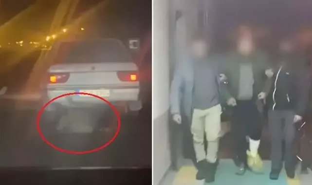 Kayseri'de otomobiline bağladığı domuzu sürükleyen şüpheli yakalandı