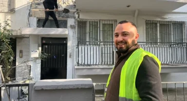 Paralarını alamadıkları dairenin dış cephesini söktüler