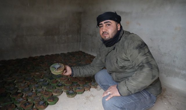 PKK/YPG Münbiç'te zeytin bahçesine yüzlerce mayın döşedi