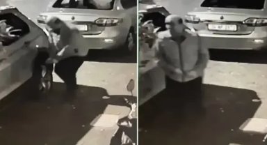 Sultangazi’de park halindeki otomobilin lastiğini patlattı