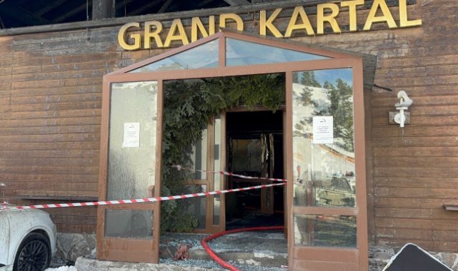 Kartalkaya’da yanan otelin içi görüntülendi