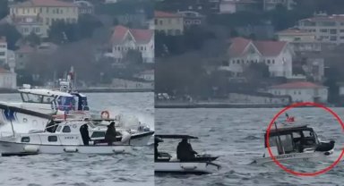 Üsküdar'da denize düşen balıkçıyı diğer teknedekiler kurtardı; o anlar kamerada