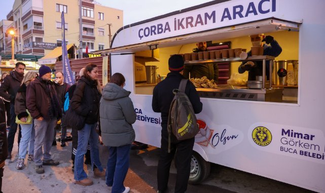 Bucalılar sıcak çorba ikramından memnun kaldı